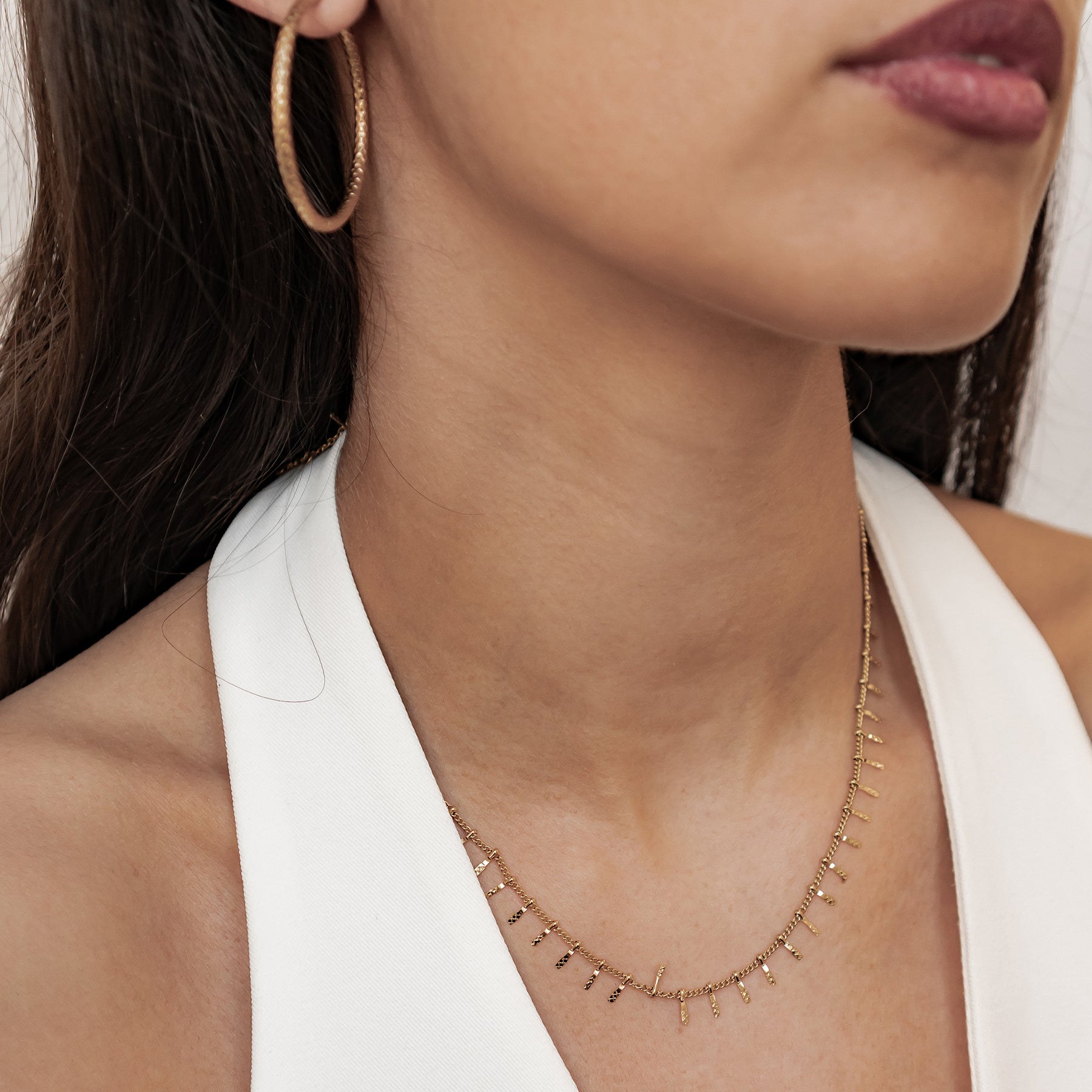 Strukturierte Bar Drop Kette – Wasserdicht