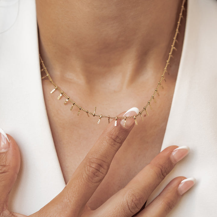 Collier Bar Drop Texturé Waterproof