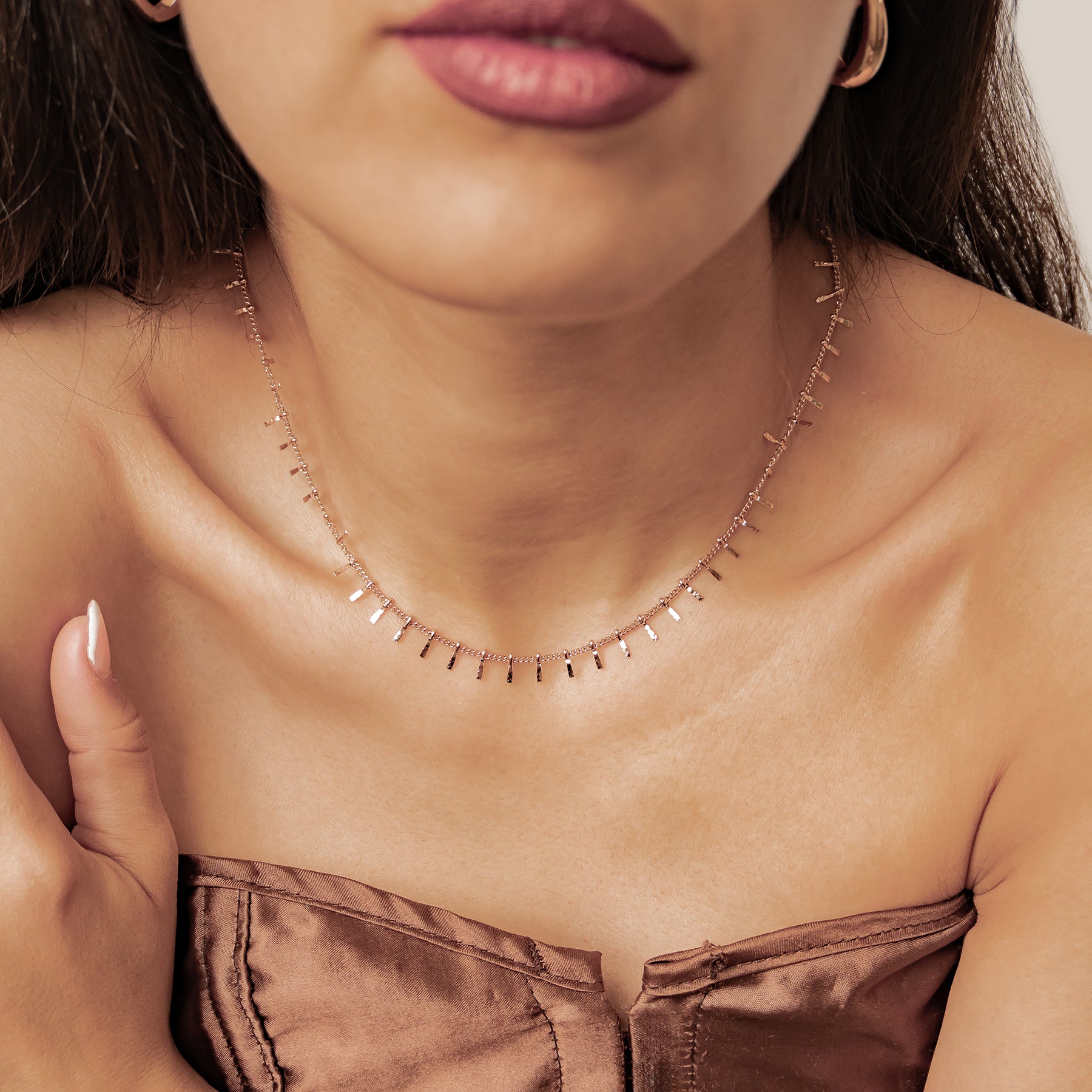 Strukturierte Bar Drop Kette – Wasserdicht