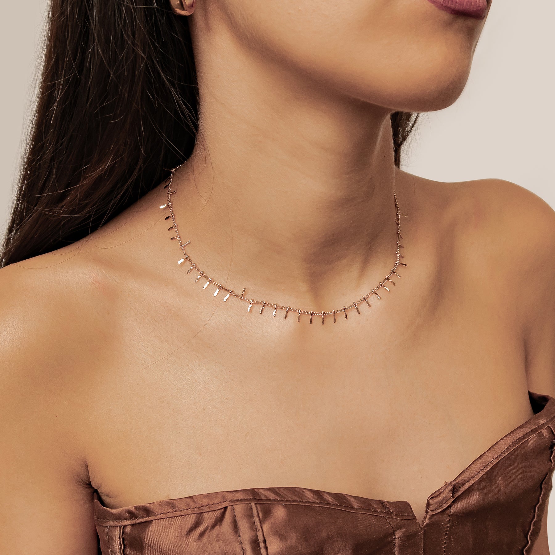 Strukturierte Bar Drop Kette – Wasserdicht