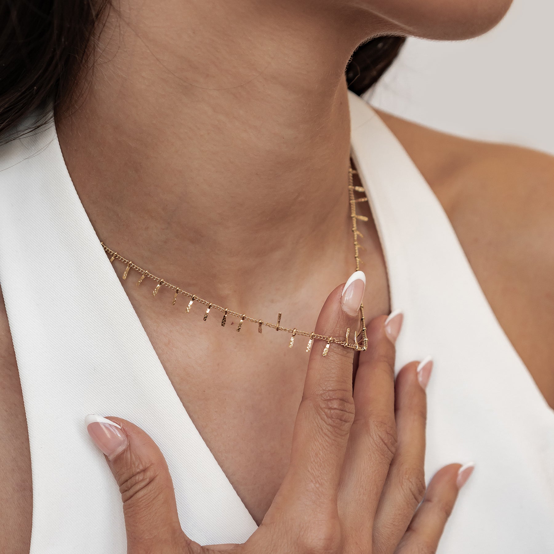 Strukturierte Bar Drop Kette – Wasserdicht