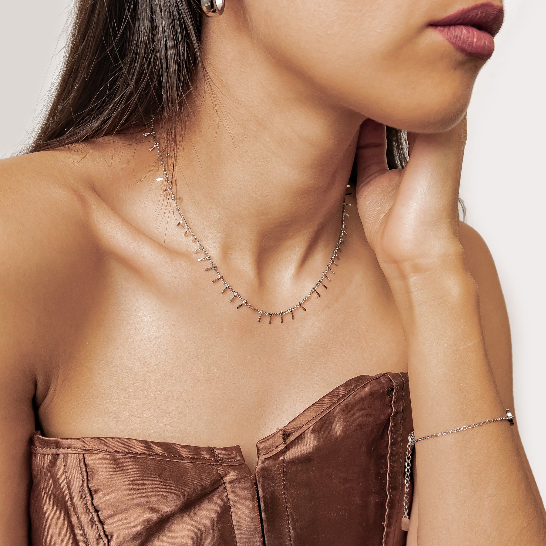 Strukturierte Bar Drop Kette – Wasserdicht