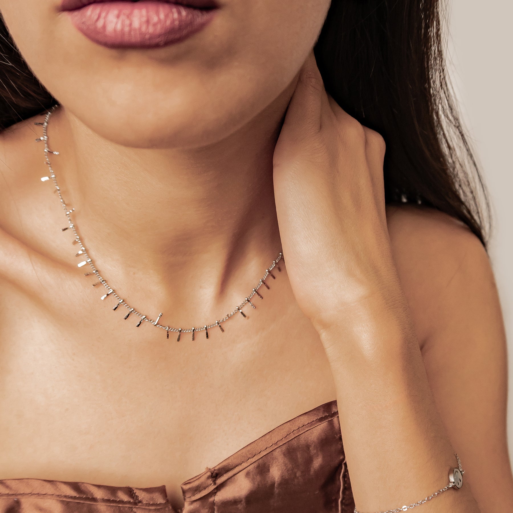 Strukturierte Bar Drop Kette – Wasserdicht