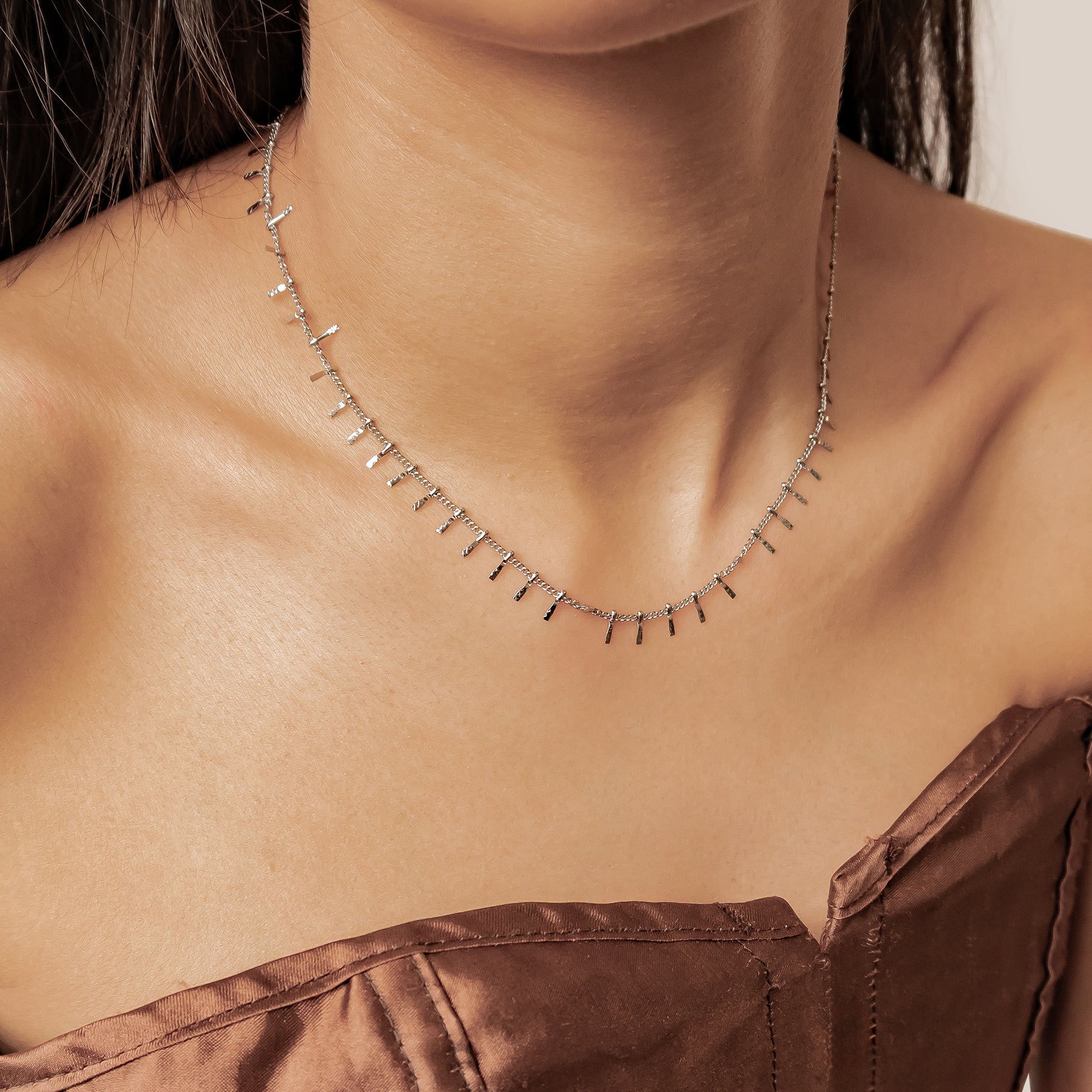 Strukturierte Bar Drop Kette – Wasserdicht