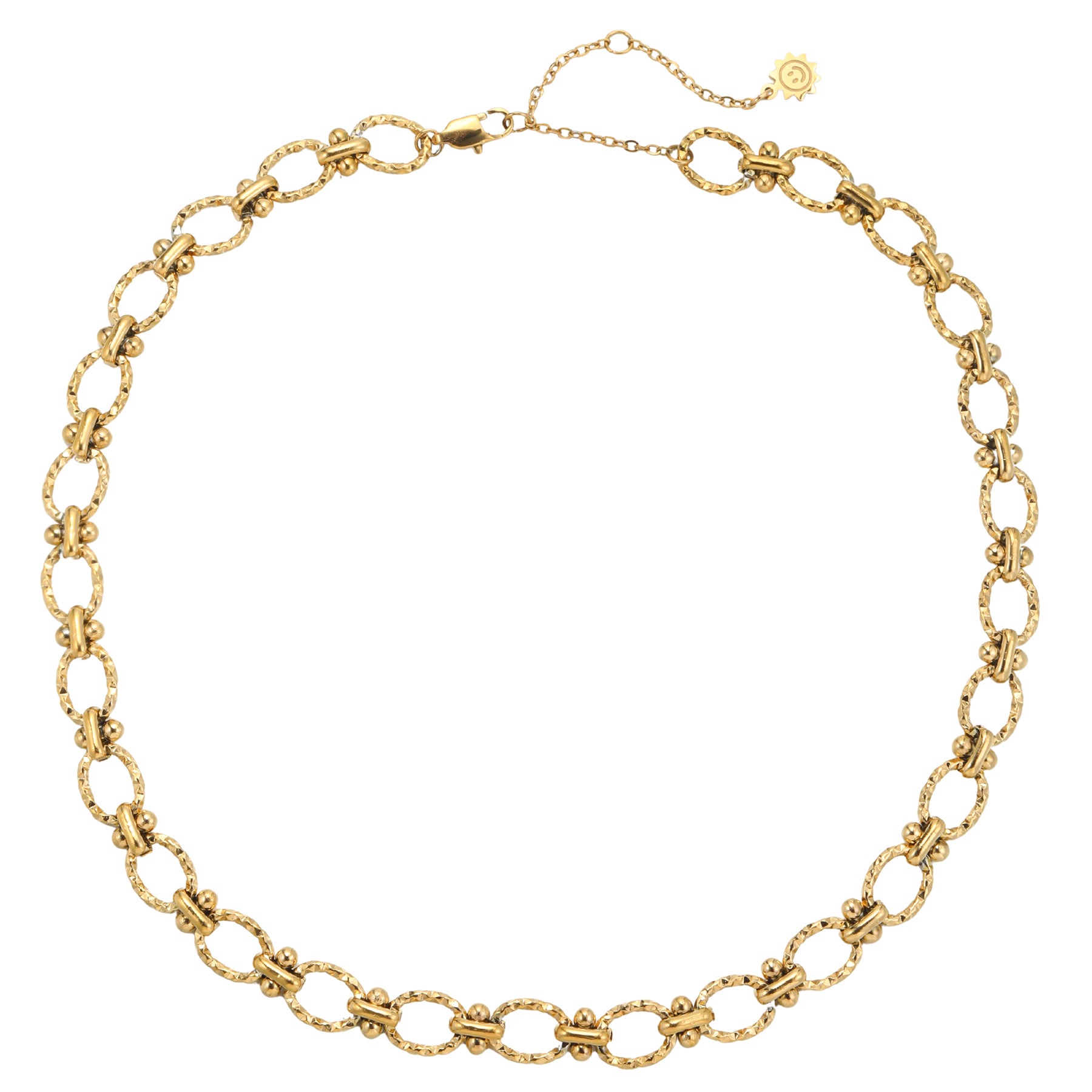 Textured Link Statement Necklace Waterproof