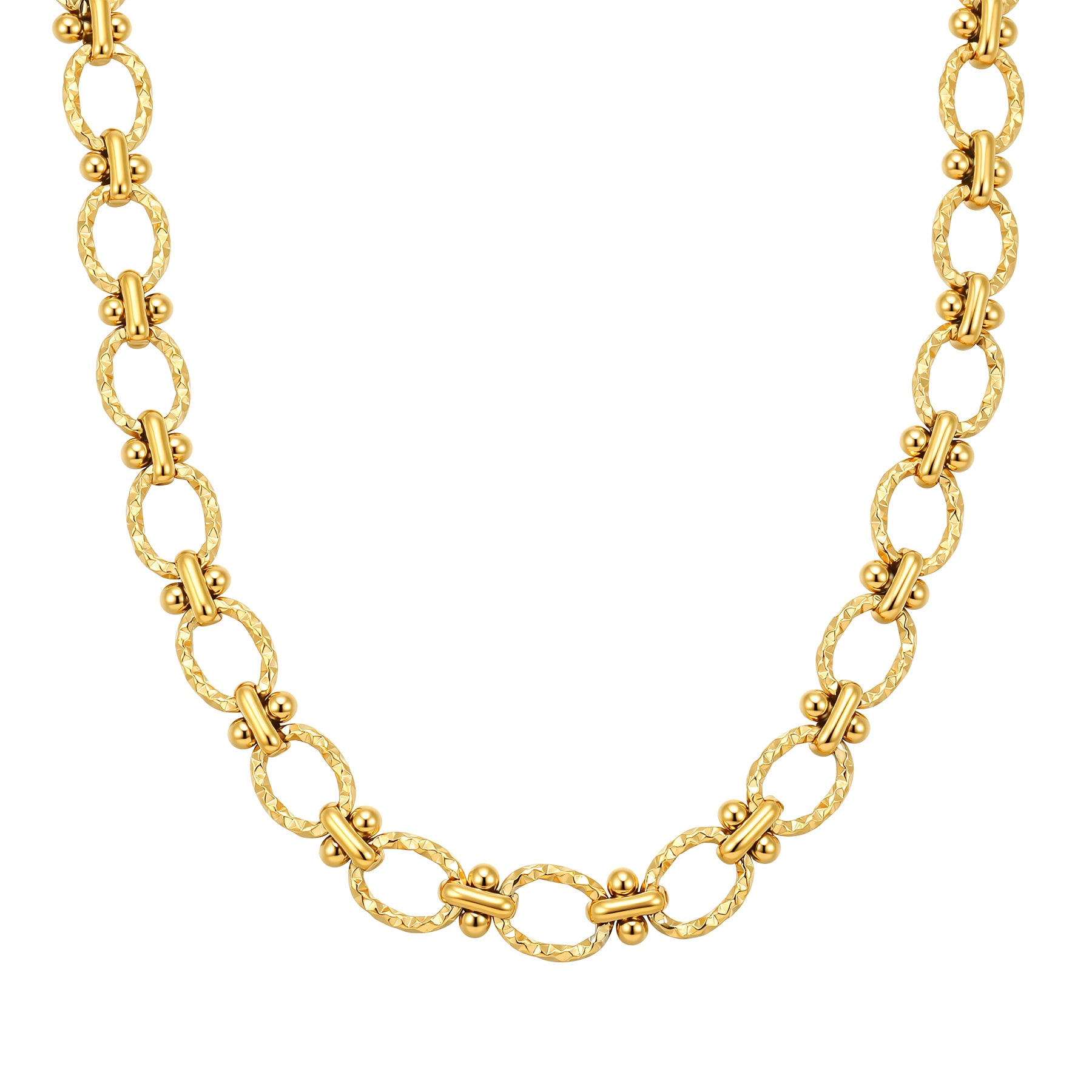 Textured Link Statement Necklace Waterproof
