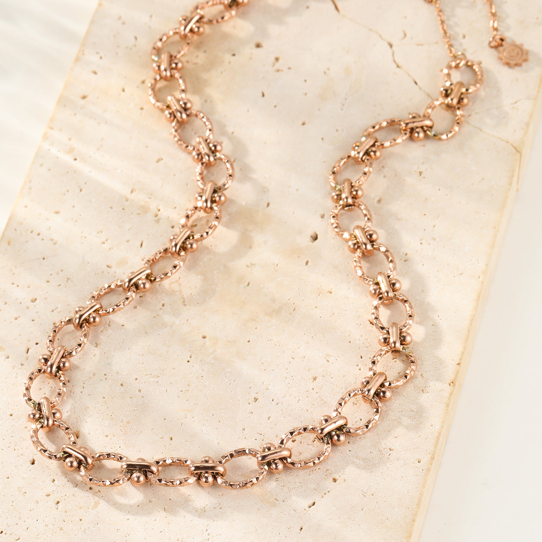 Textured Link Statement Necklace Waterproof