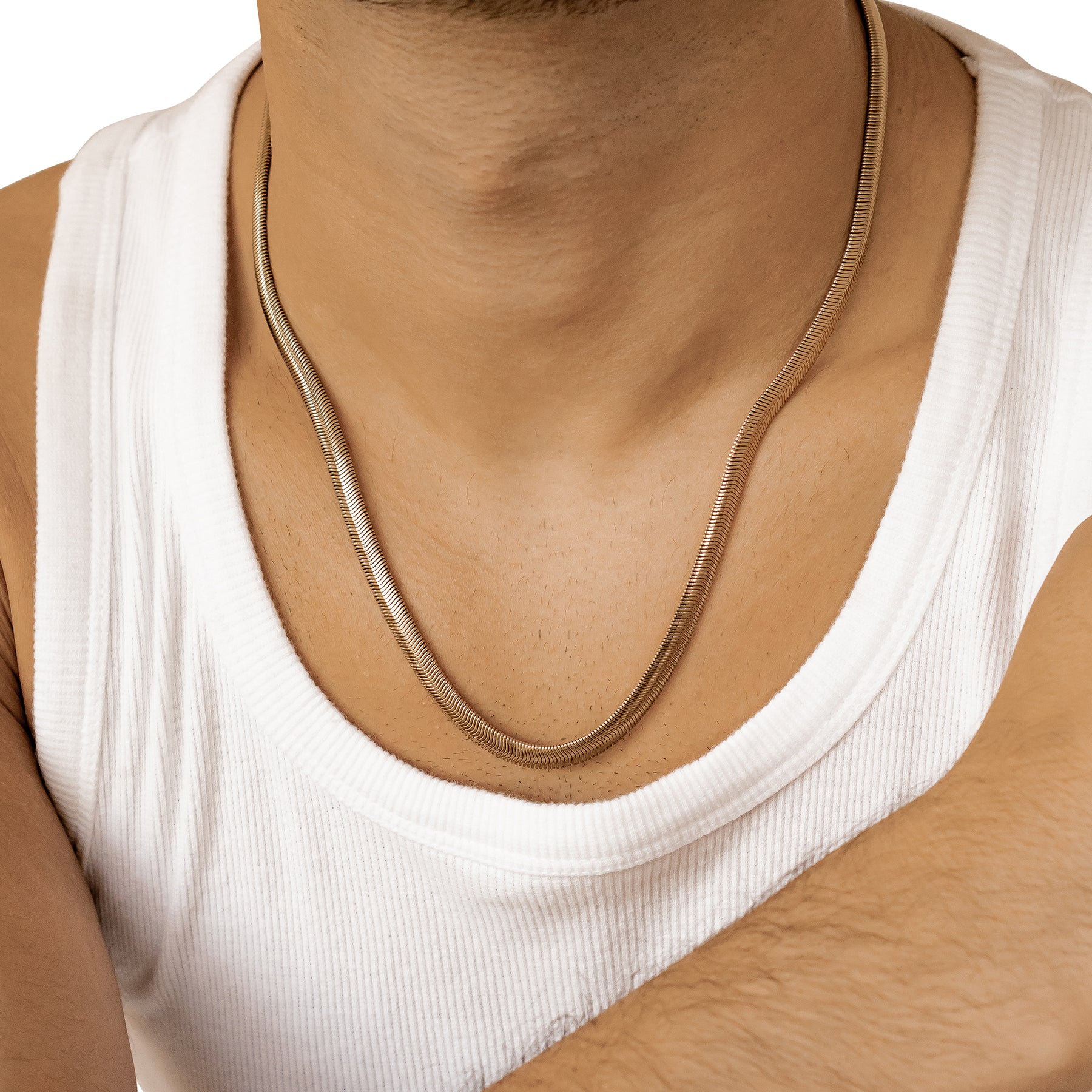 Thick Snake Chain Necklace Gold