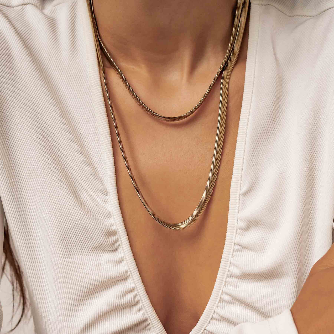 Collier Epaisse Chaîne Serpent  en Or
