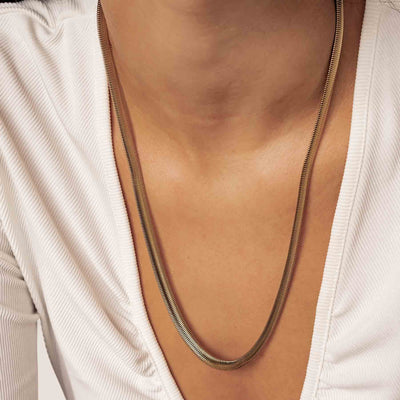 Collier Epaisse Chaîne Serpent  en Or