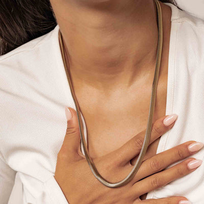 Collier Epaisse Chaîne Serpent  en Or