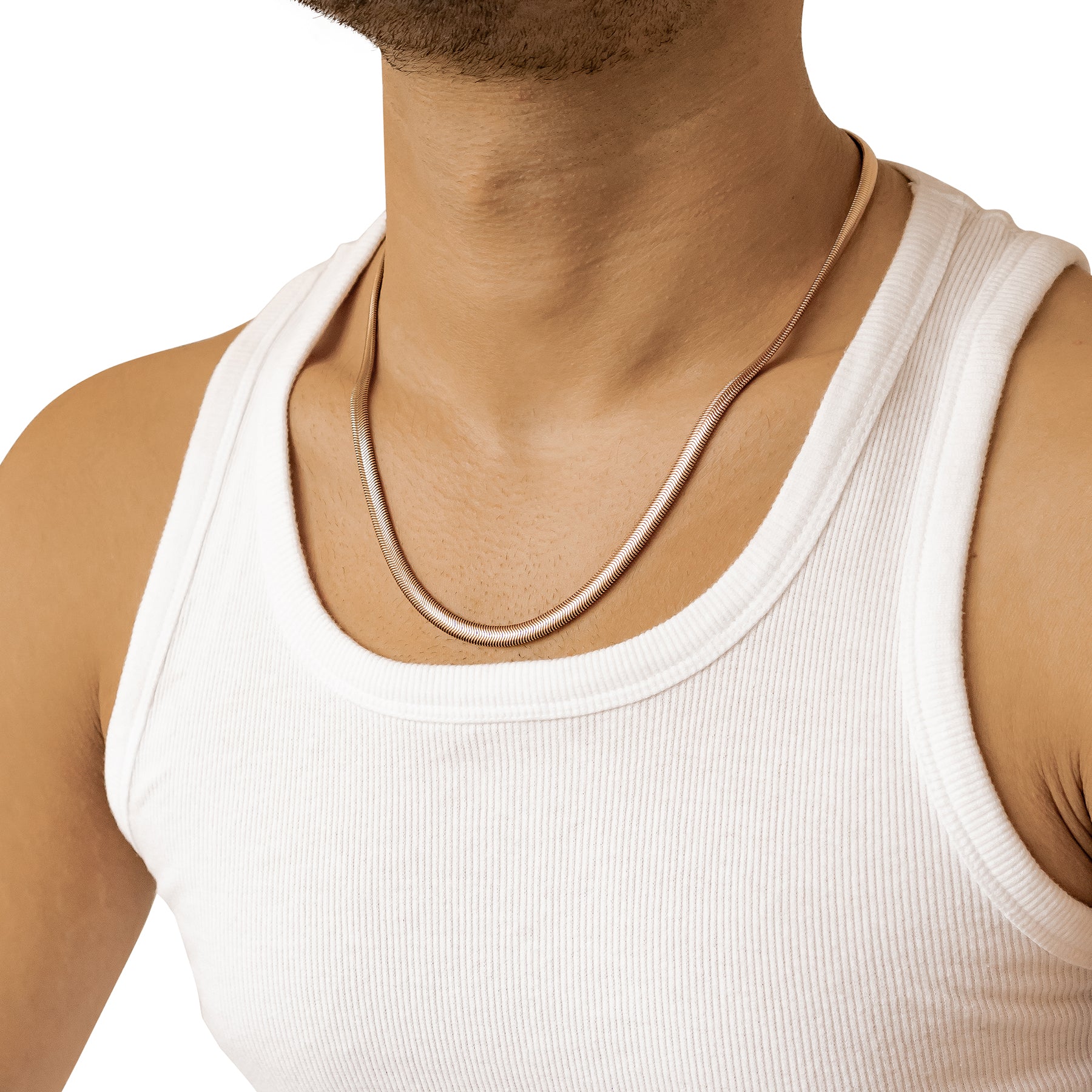 Collier Chaîne Epaisse Serpent en Or Rose