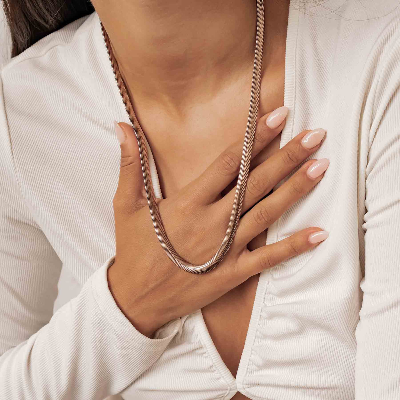 Thick Snake Chain Necklace Waterproof 55-60cm