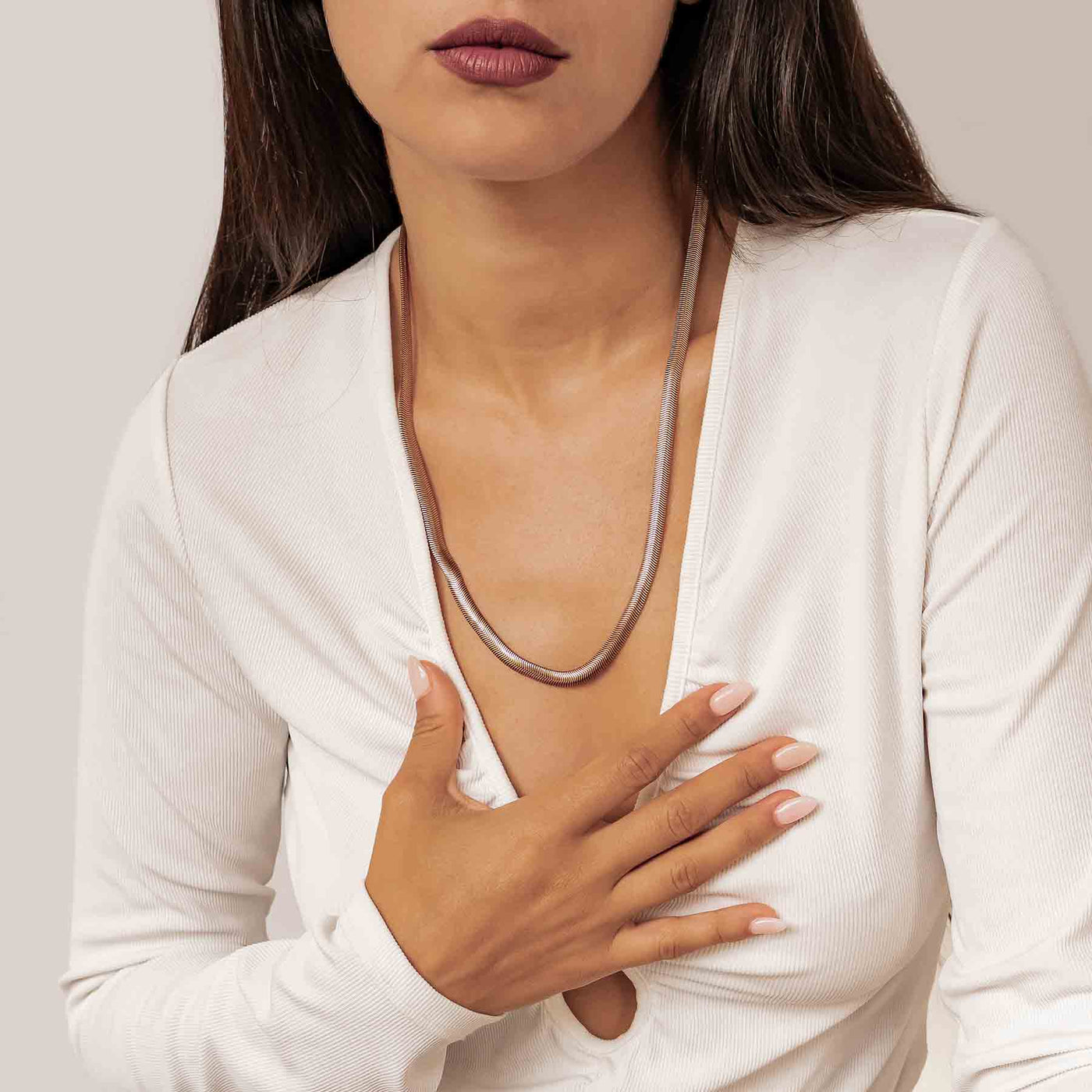 Thick Snake Chain Necklace Waterproof 55-60cm