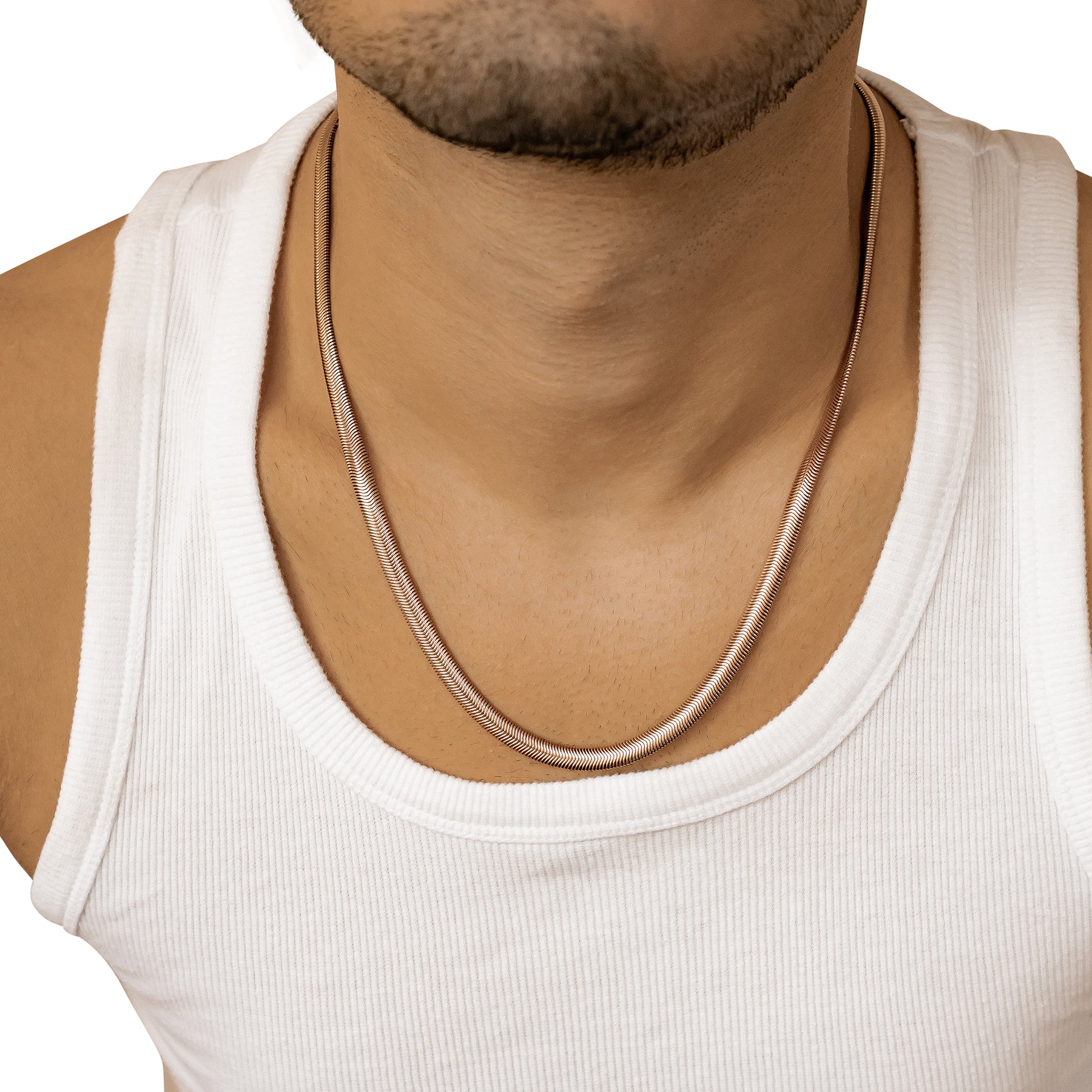 Collier Chaîne Epaisse Serpent en Or Rose