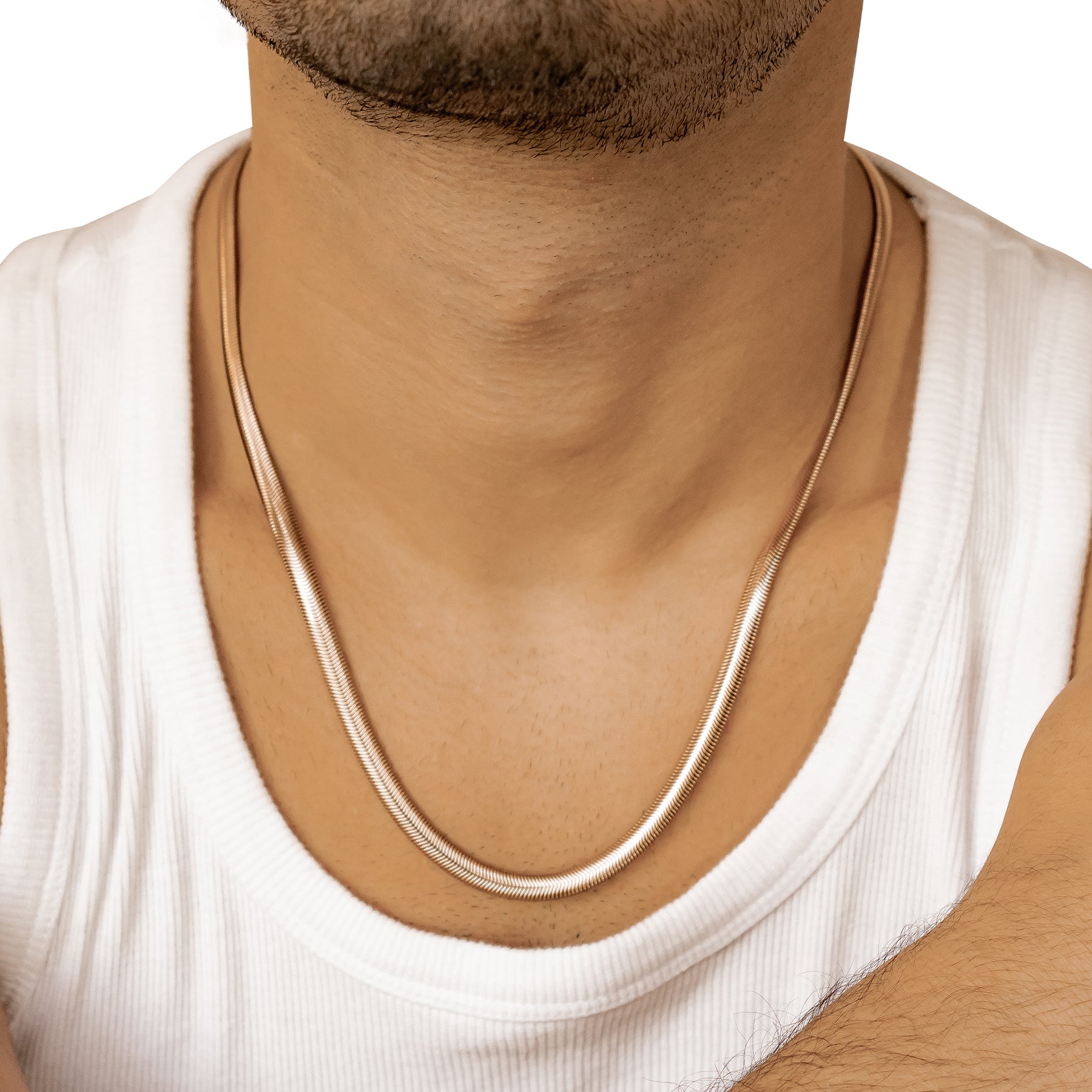 Collier Chaîne Epaisse Serpent en Or Rose