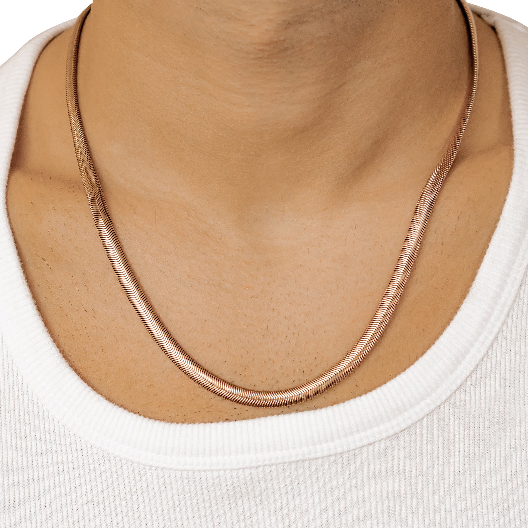 Collier Chaîne Epaisse Serpent en Or Rose