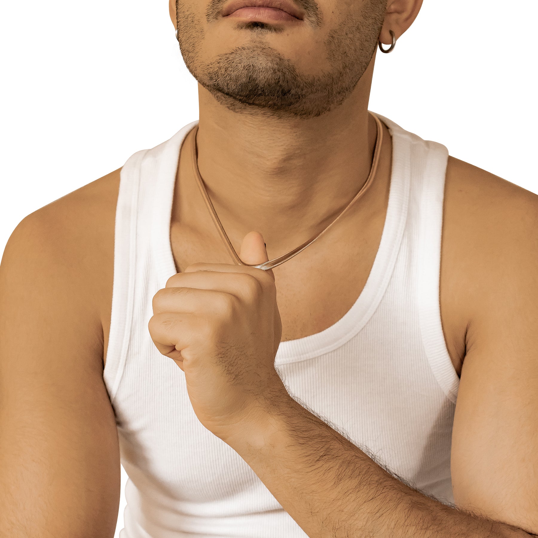 Collier Chaîne Epaisse Serpent en Or Rose