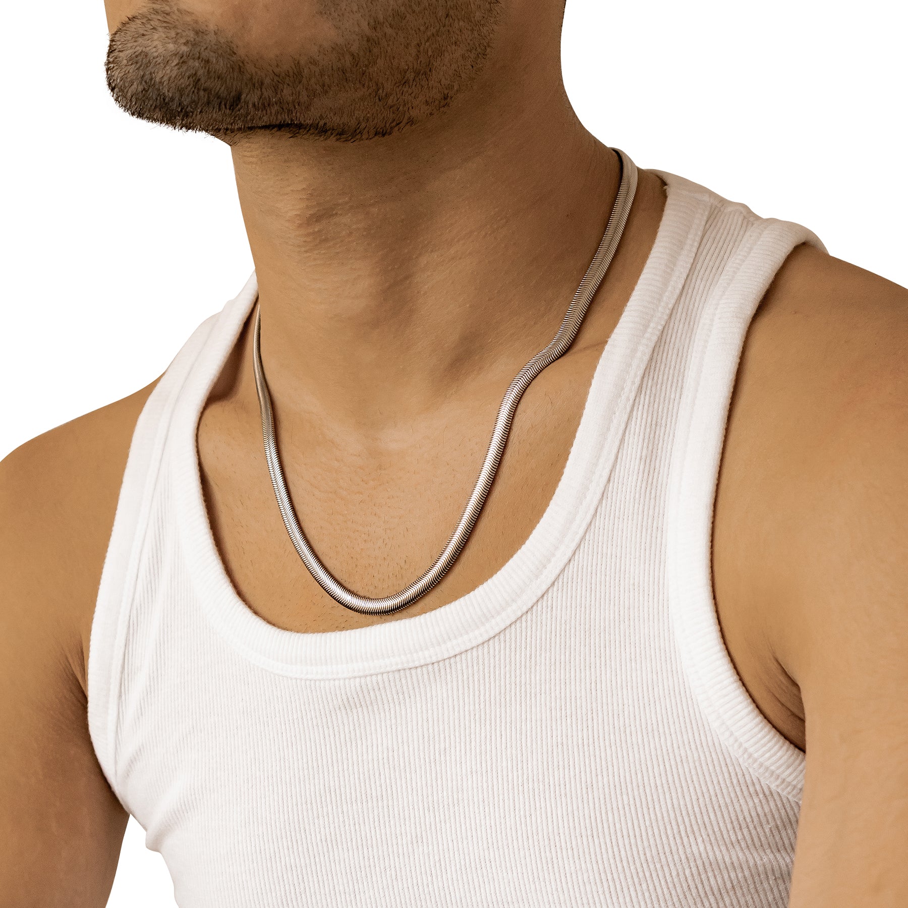 Massive Schlangenkette in Silber