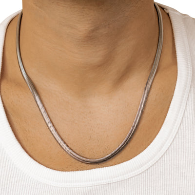 Massive Schlangenkette in Silber