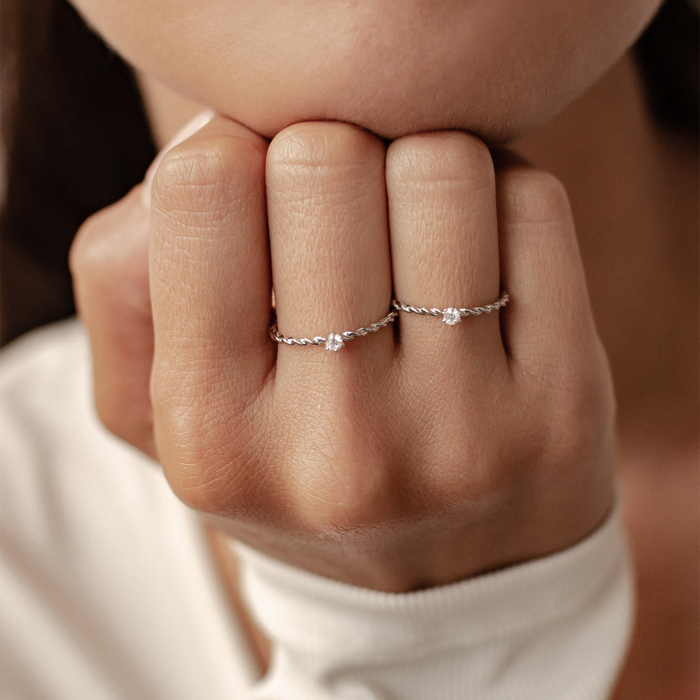 Zusammen Diamanten Ring 14K Gold