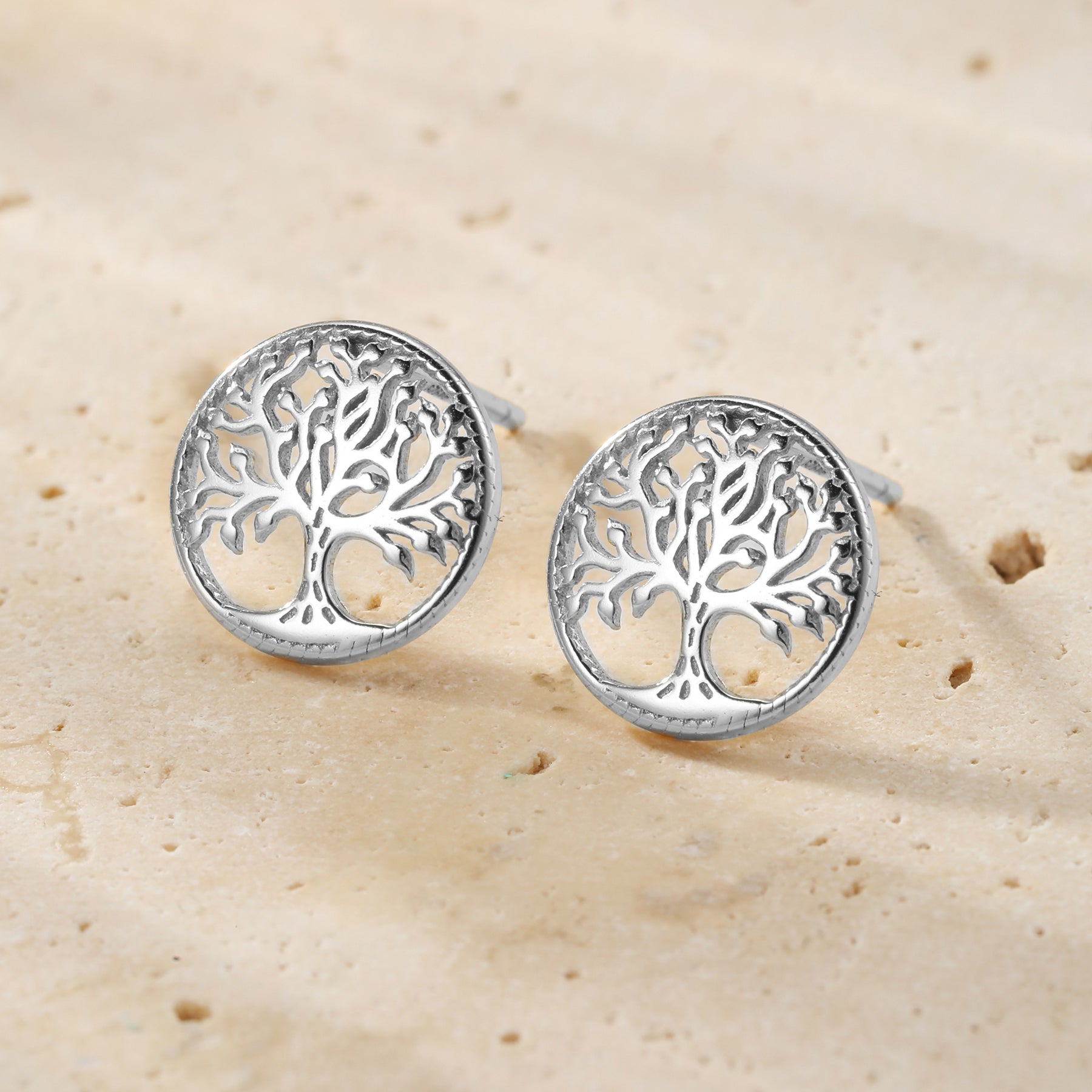 Tree of Life Stud Earrings Sterling Silver