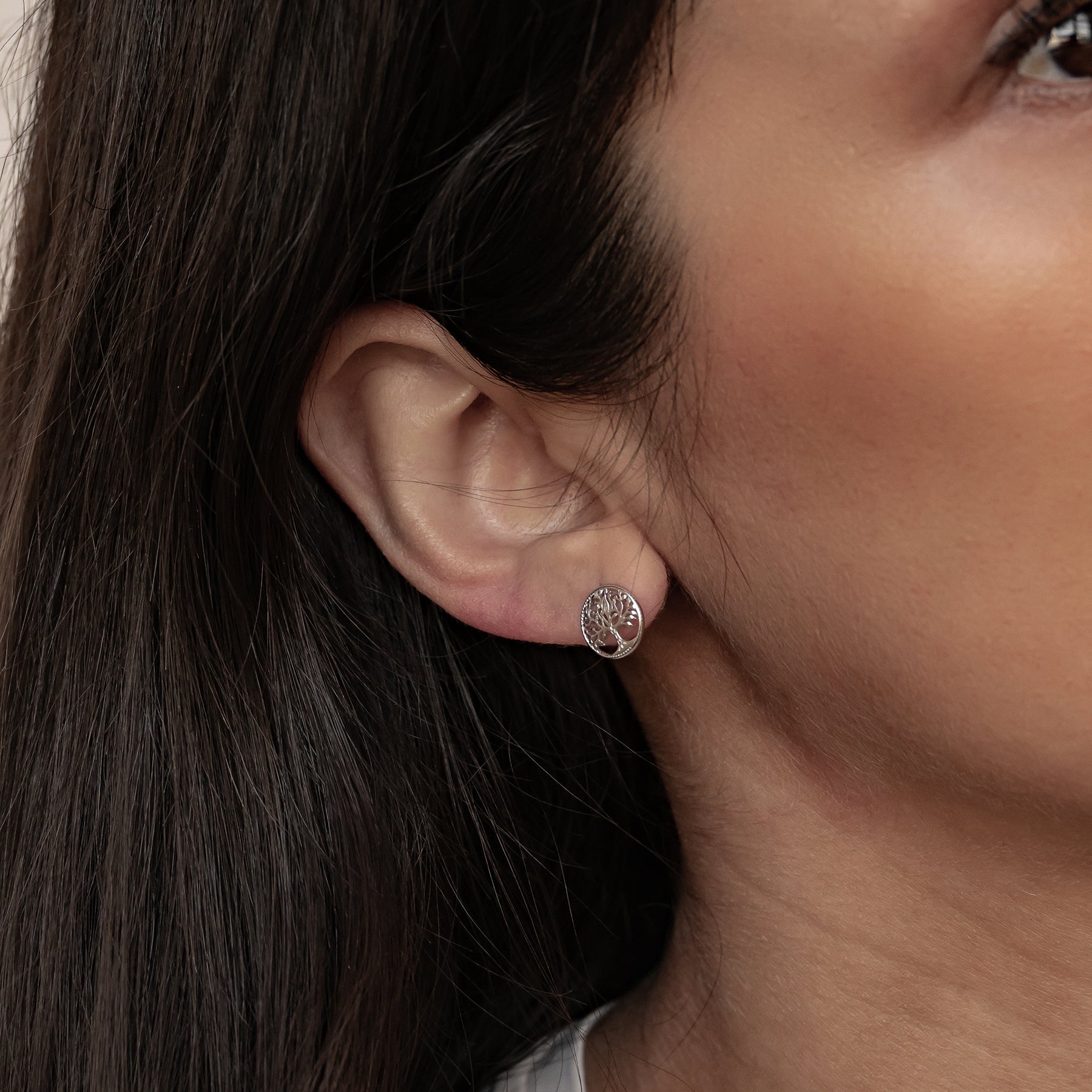 Tree of Life Stud Earrings Sterling Silver