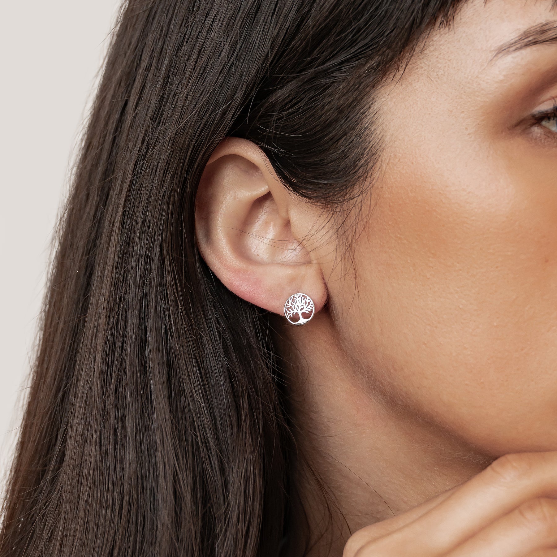 Tree of Life Stud Earrings Sterling Silver