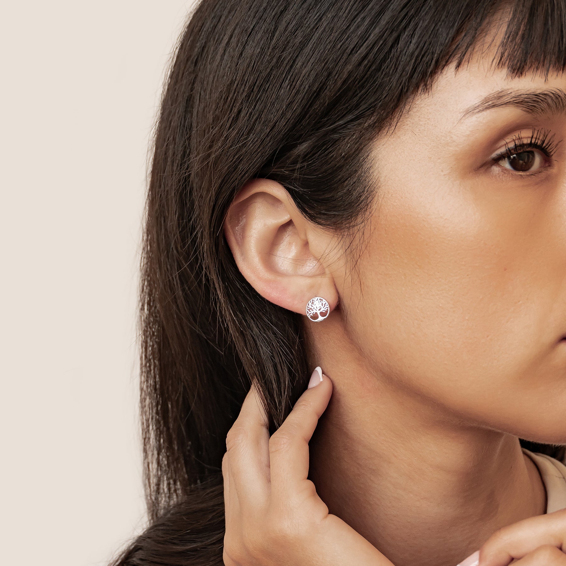 Tree of Life Stud Earrings Sterling Silver