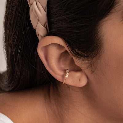 Dreifach-Zirkonia Ear Cuff – 925er Sterlingsilber