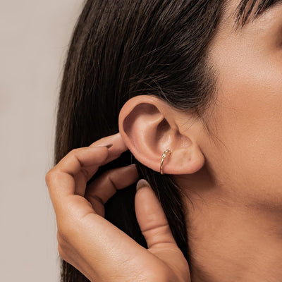 Dreifach-Zirkonia Ear Cuff – 925er Sterlingsilber
