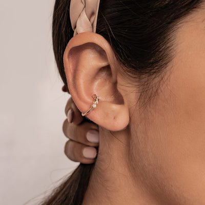 Dreifach-Zirkonia Ear Cuff – 925er Sterlingsilber
