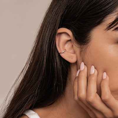 Dreifach-Zirkonia Ear Cuff – 925er Sterlingsilber