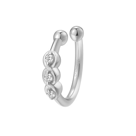 Ear Cuff Triple Piedra Preciosa Plata de Ley 925