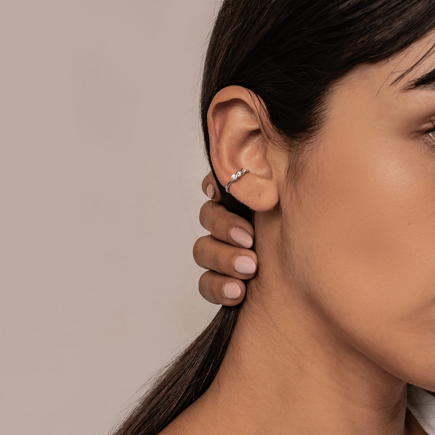Dreifach-Zirkonia Ear Cuff – 925er Sterlingsilber