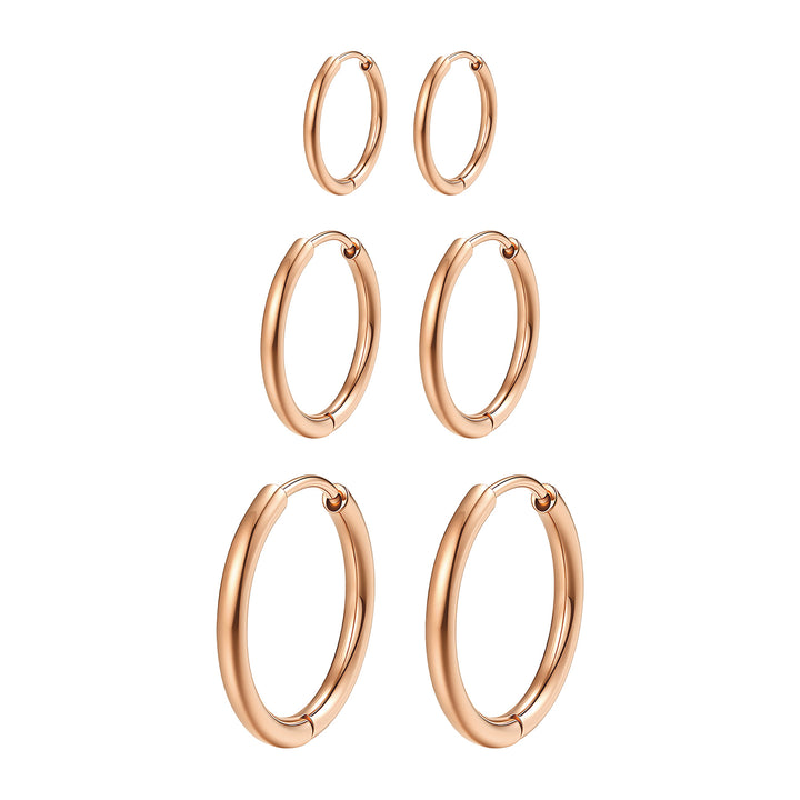 Dreier-Set Elegante Schlichte Creolen – Wasserfest