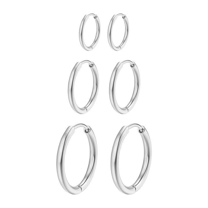 Dreier-Set Elegante Schlichte Creolen – Wasserfest