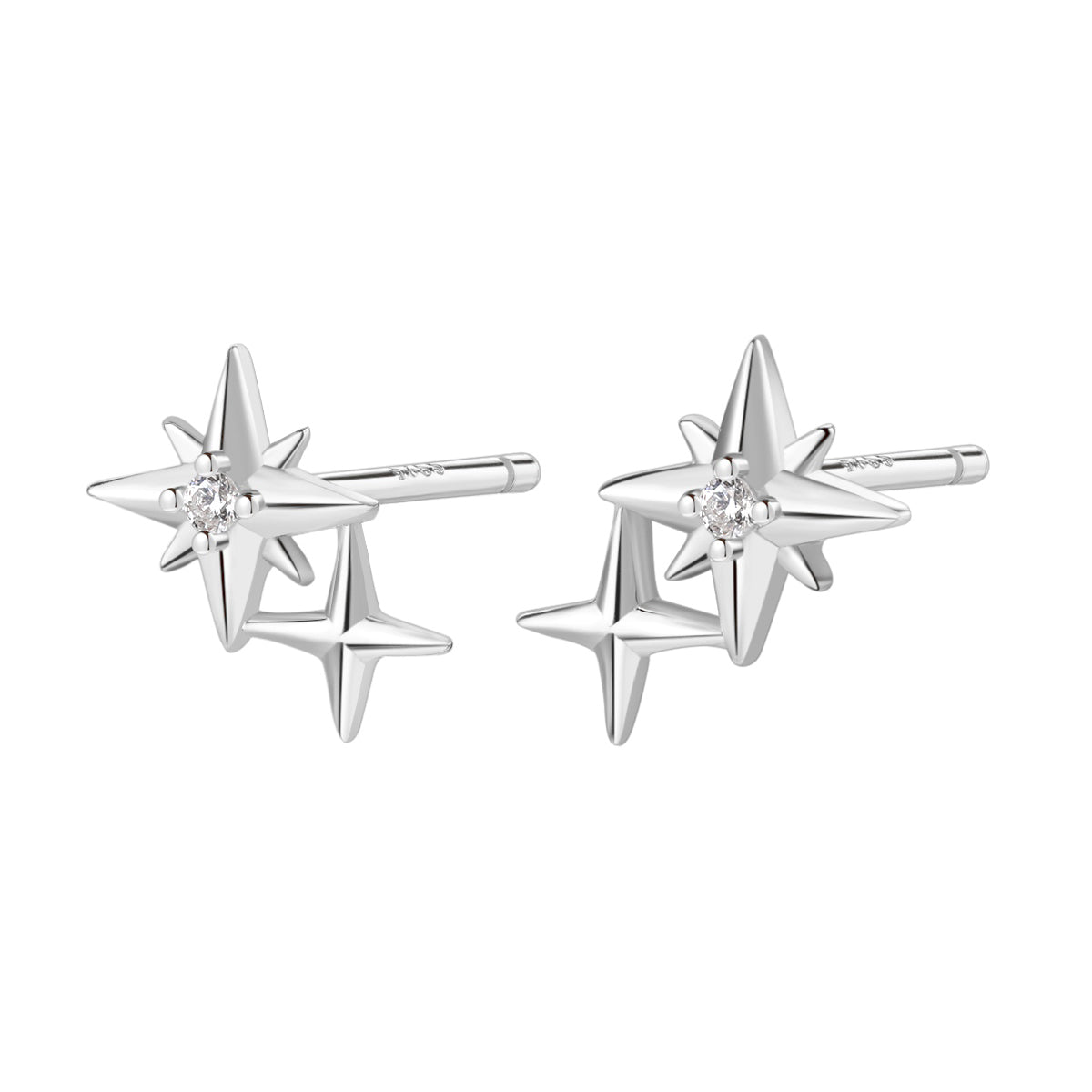 Twin Constellation Stud Earrings Sterling Silver