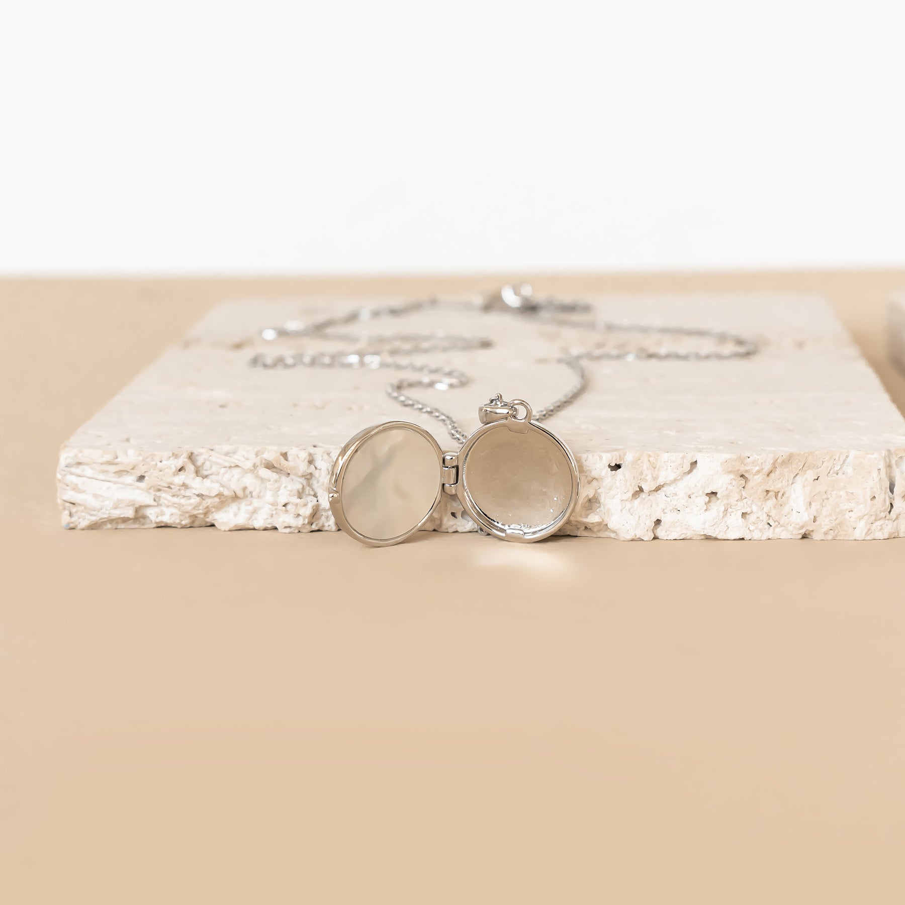 Zwillingsschwan Herz Medaillon Halskette 925 Sterling Silber