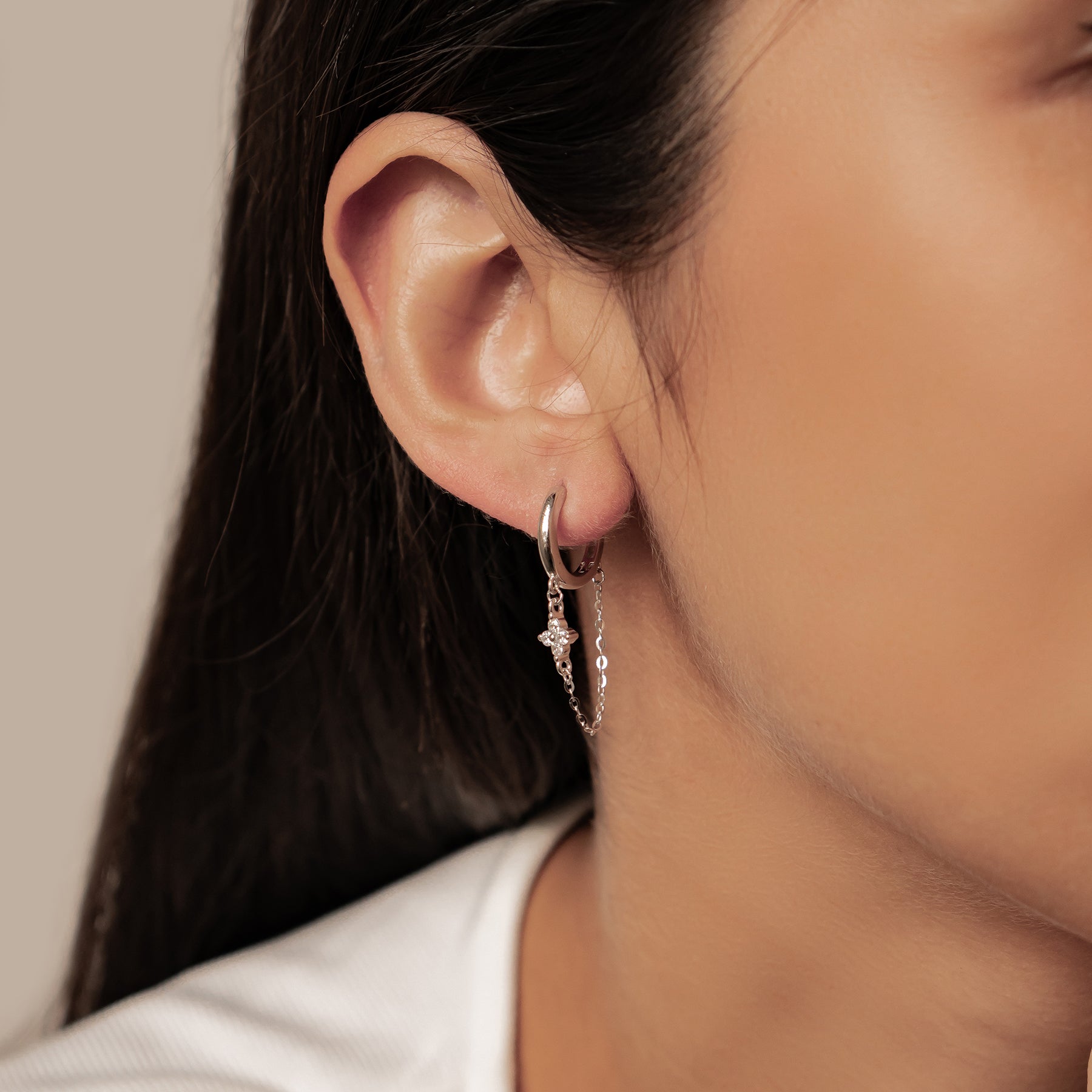 Créoles Blossom Étincelle Argent Sterling