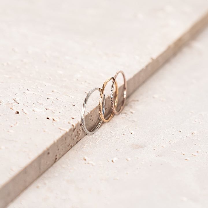 Bague Twist Stack Acier Inoxydable