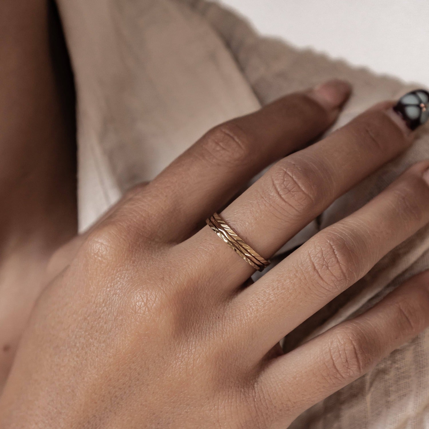 Bague Twist Stack Acier Inoxydable