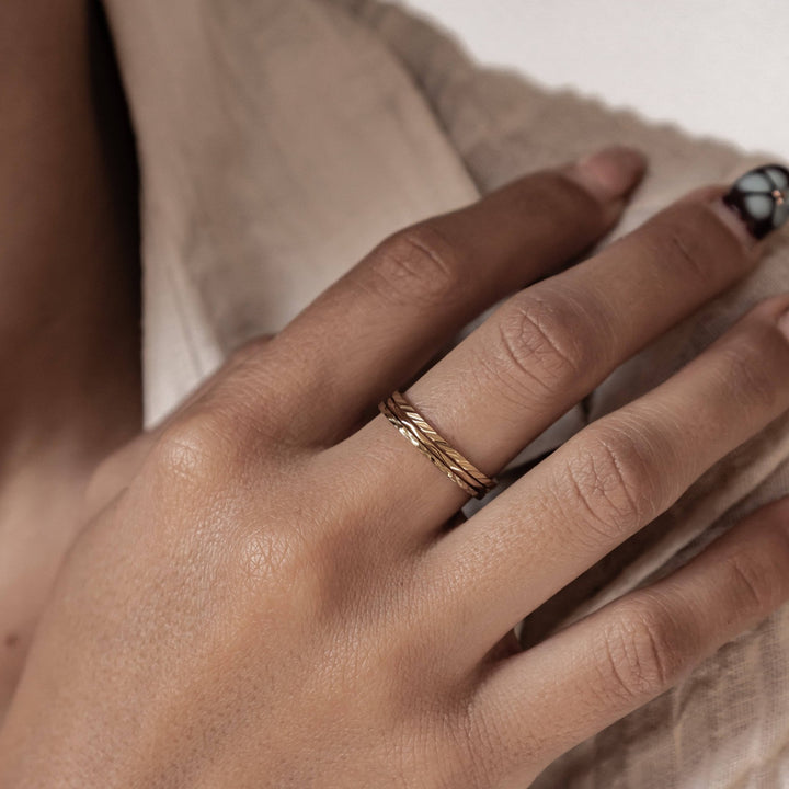 Bague Twist Stack Acier Inoxydable