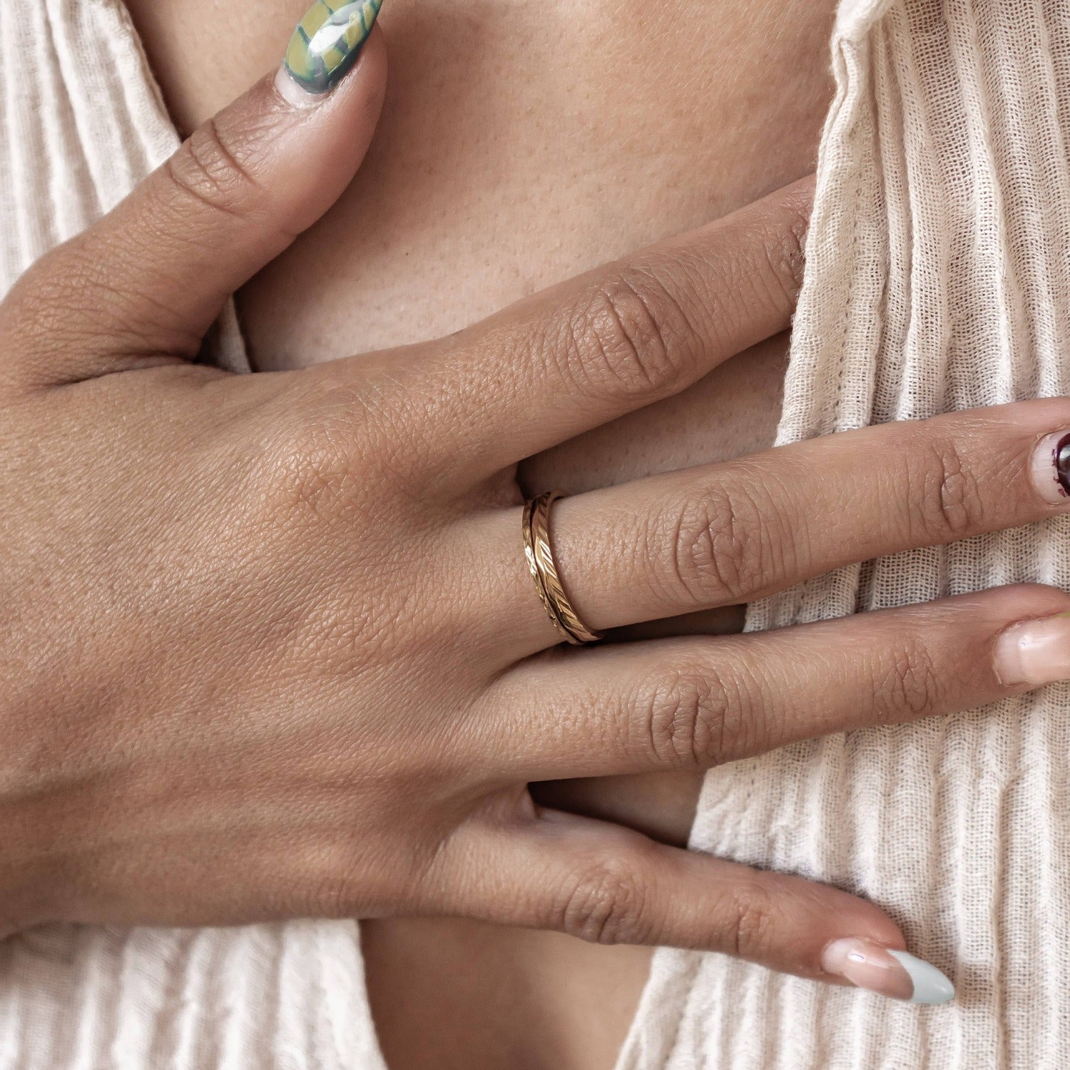 Bague Twist Stack Acier Inoxydable