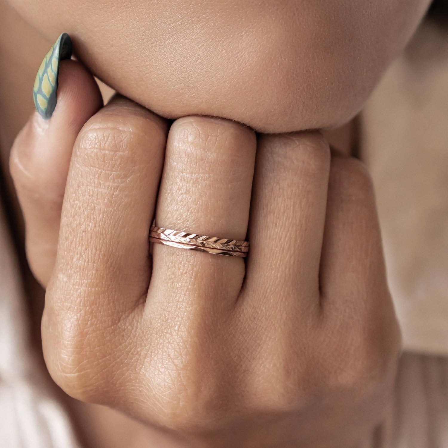 Twist Stack Ring aus Edelstahl