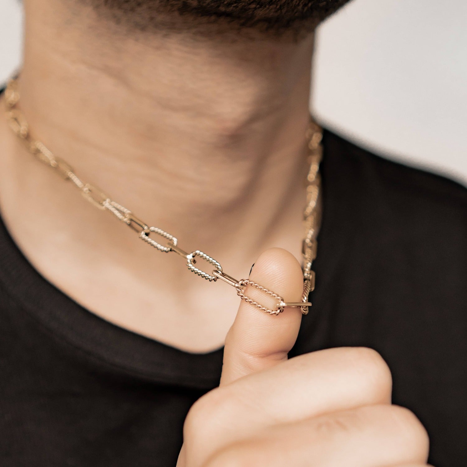 Collar Cadena Paperclip Trenzada Waterproof