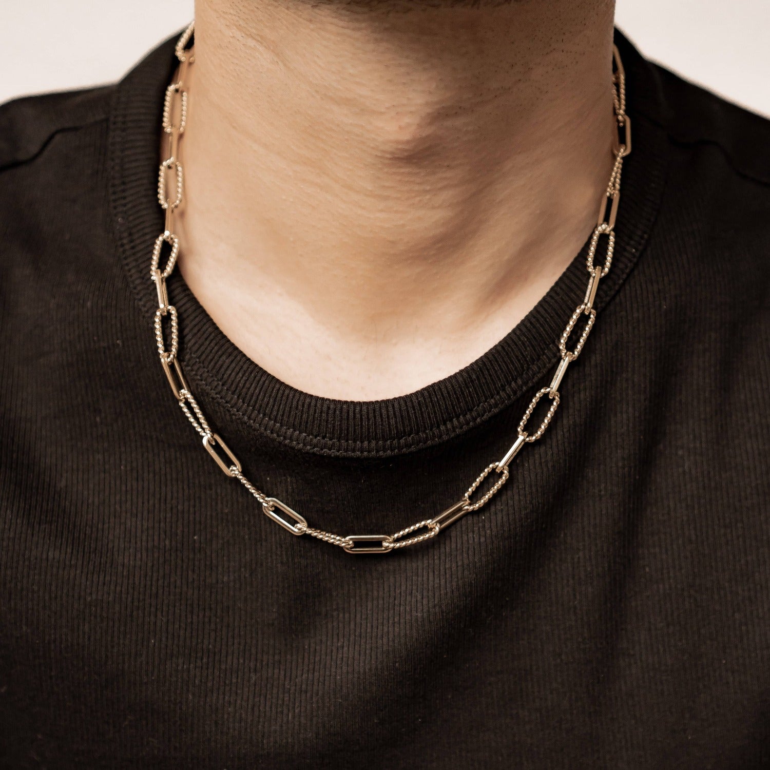 Collar Cadena Paperclip Trenzada Waterproof