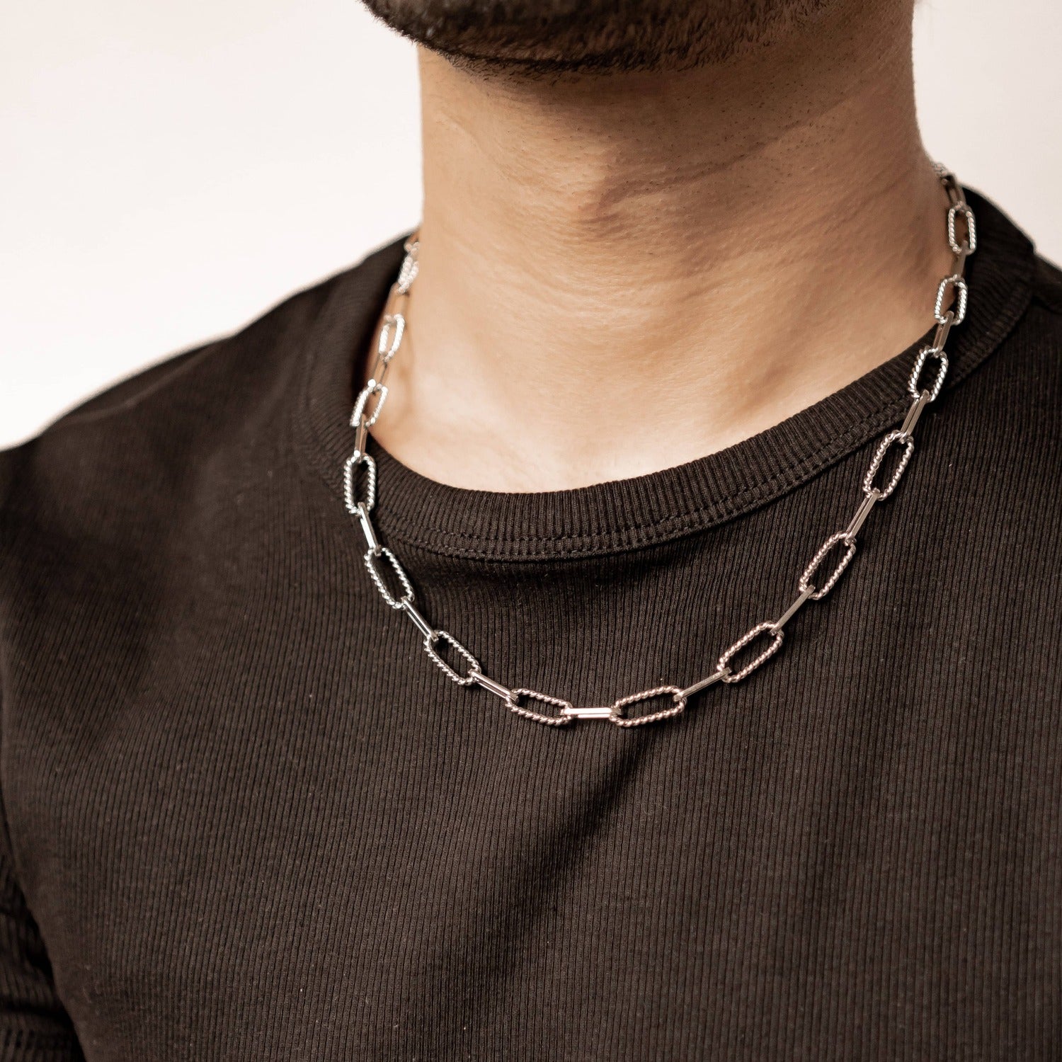 Collar Cadena Paperclip Trenzada Waterproof