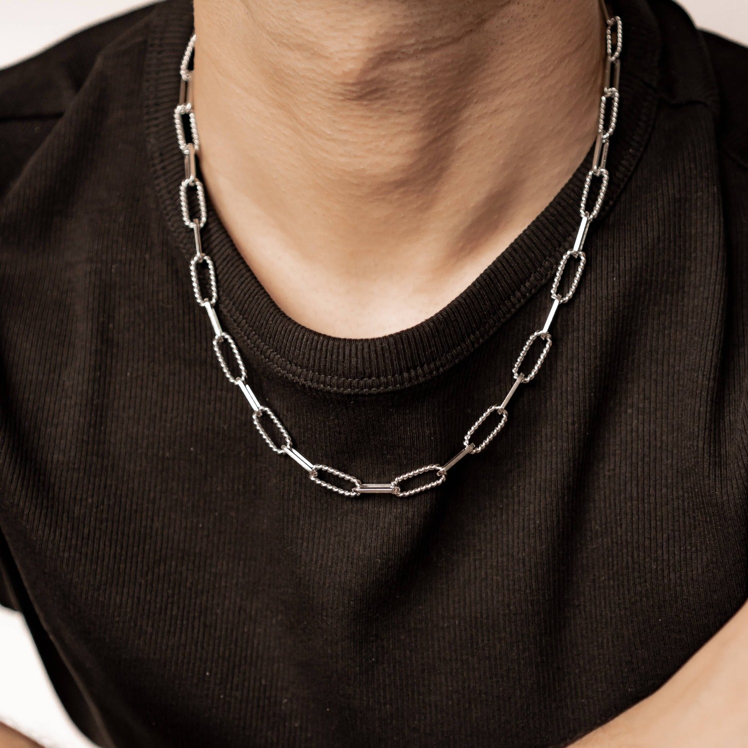 Collar Cadena Paperclip Trenzada Waterproof