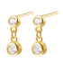 Two Orbs Stud Earrings Sterling Silver Gold
